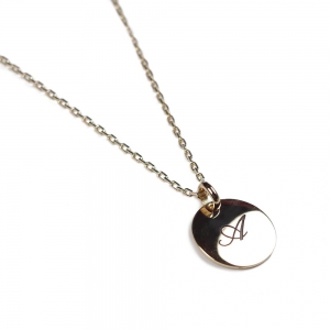 Collier médaille personnalisée Plaquée à l'or fin 24 carats