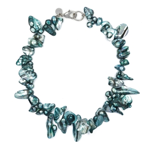 Collier BETTINA bleu pétrole